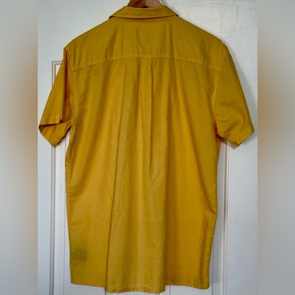 EUC Brixton Short Sleeve Garment-Dyed Cotton Button-Up Shirt – XL Mustard Yellow - Picture 8 of 12
